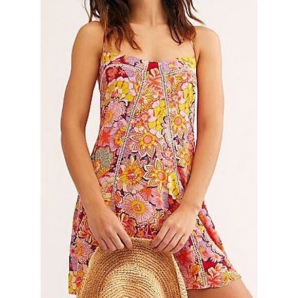 Intimately By Free People Dresses & Skirts - Free People Intimately | Got What I Need Mini | Yellow Pink Orange Summer | Sz M